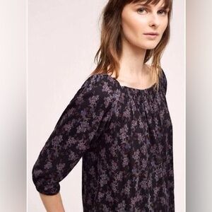 Anthropologie Deletta Caitha Floral Off-Shoulder Top Size Medium